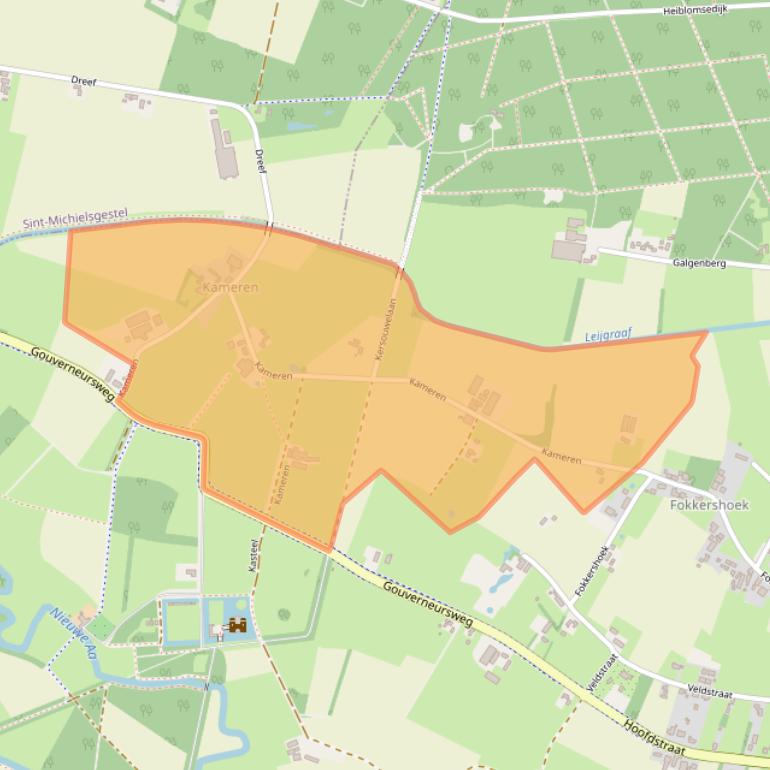 Kaart van postcodegebied 5473VC.