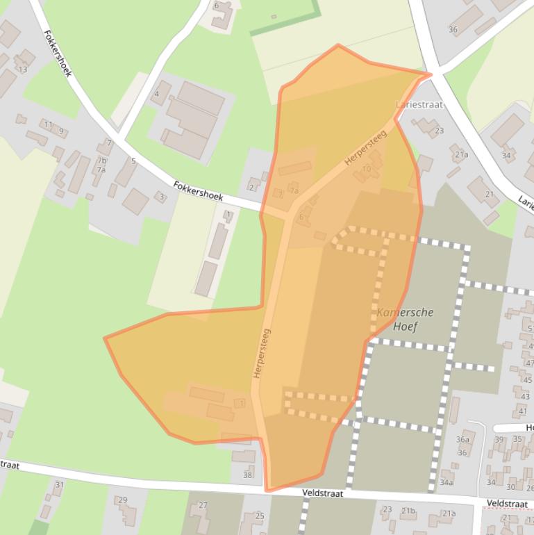 Kaart van postcodegebied 5473VE.