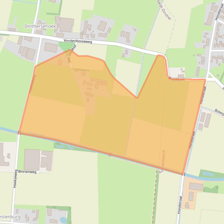 Kaart van postcodegebied 5473XV.