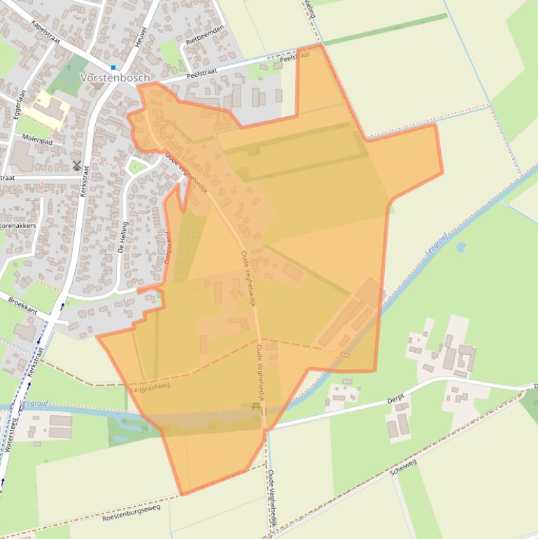 Kaart van postcodegebied 5476KE.