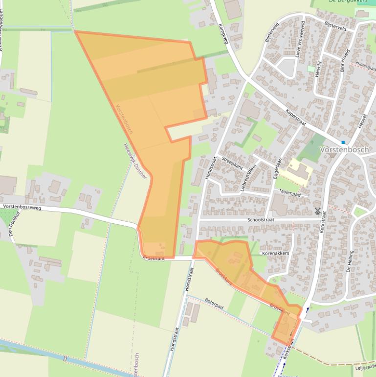 Kaart van postcodegebied 5476KS.