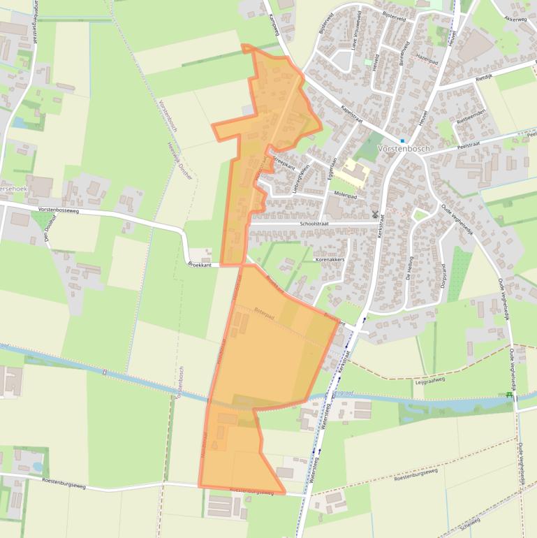 Kaart van postcodegebied 5476KT.