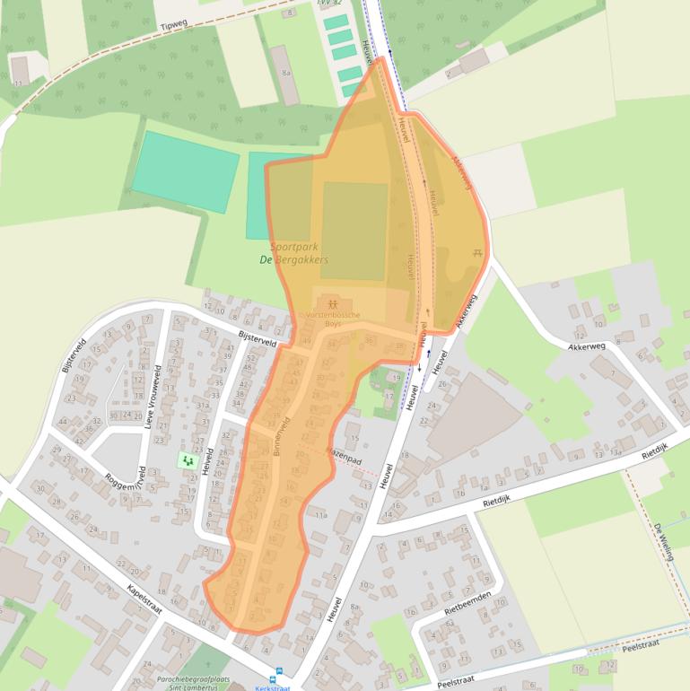Kaart van postcodegebied 5476LZ.