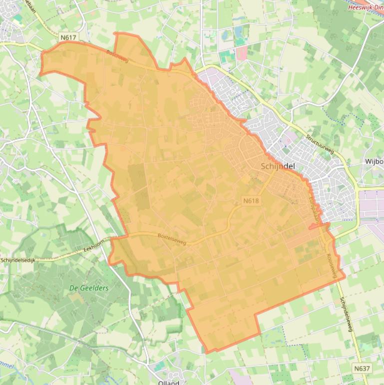 Kaart van postcodegebied 5481.