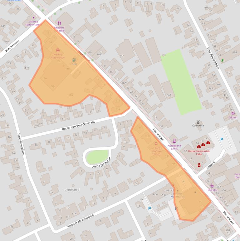 Kaart van postcodegebied 5481AA.