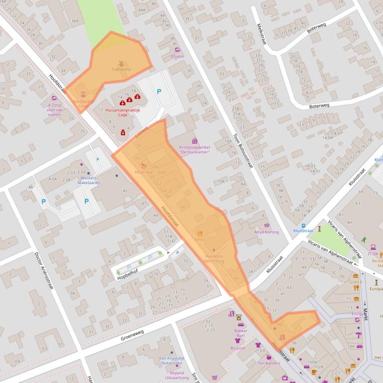 Kaart van postcodegebied 5481AH.