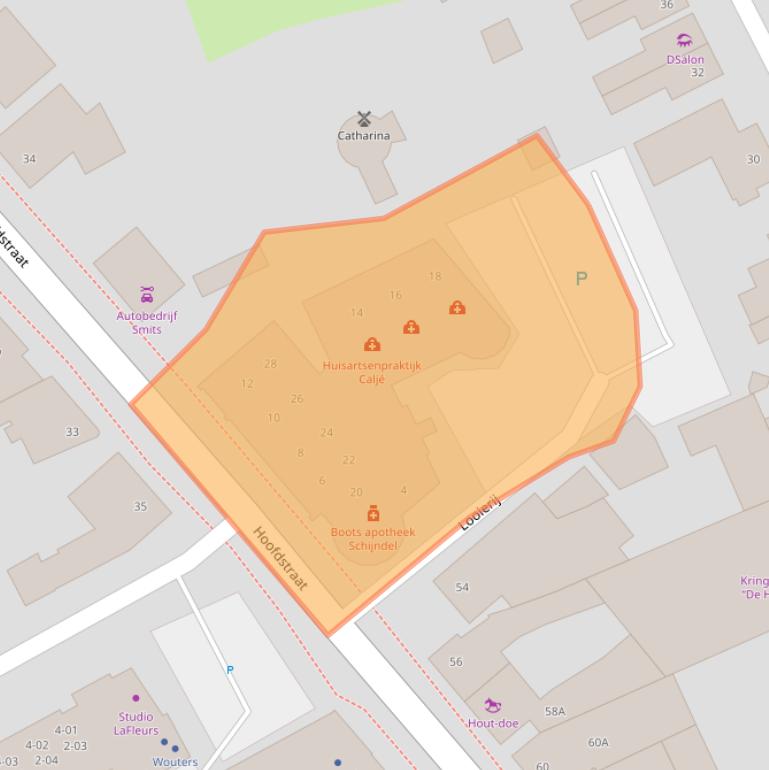 Kaart van postcodegebied 5481AT.