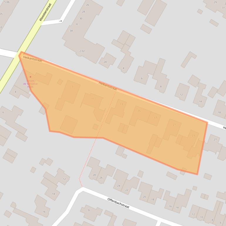 Kaart van postcodegebied 5481BA.