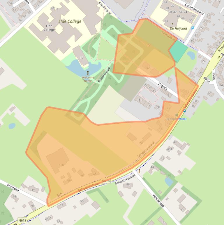Kaart van postcodegebied 5481BH.