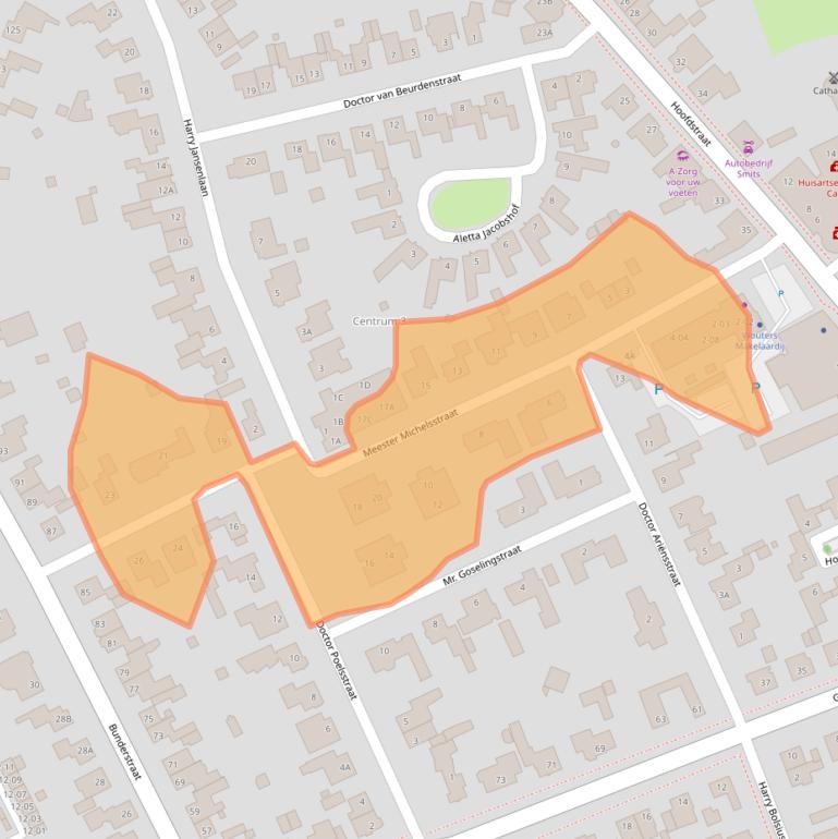 Kaart van postcodegebied 5481CA.