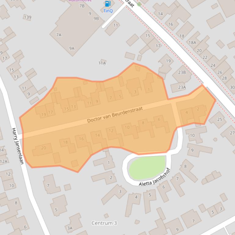 Kaart van postcodegebied 5481CC.