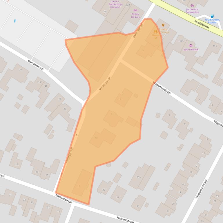 Kaart van postcodegebied 5481CJ.