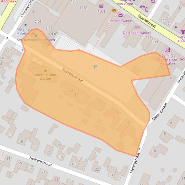 Kaart van postcodegebied 5481CK.