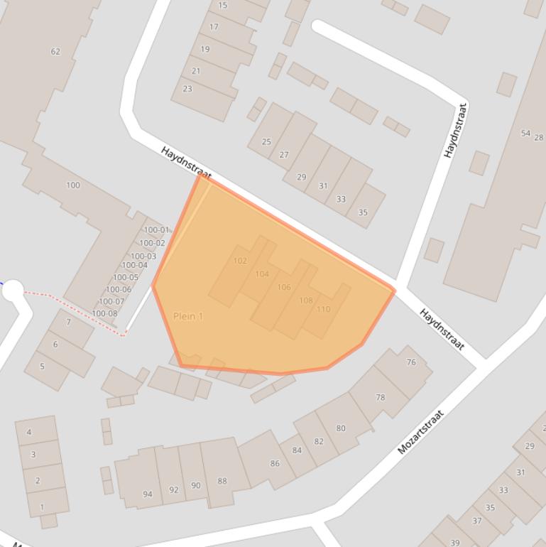 Kaart van postcodegebied 5481DC.