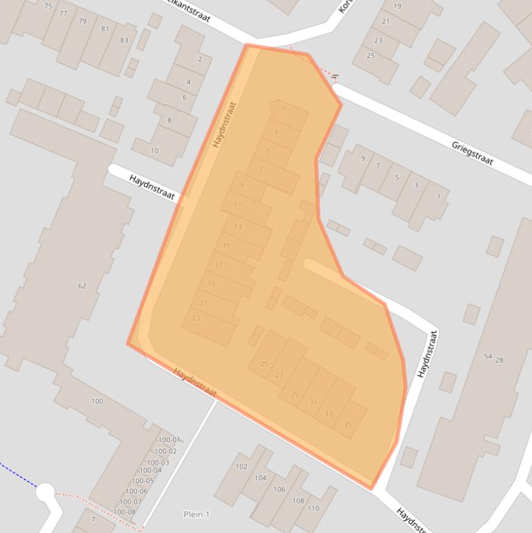 Kaart van postcodegebied 5481DD.