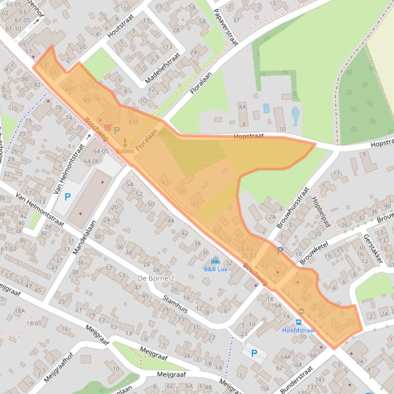 Kaart van postcodegebied 5481EB.