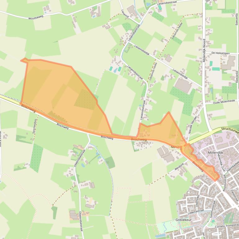 Kaart van postcodegebied 5481EE.