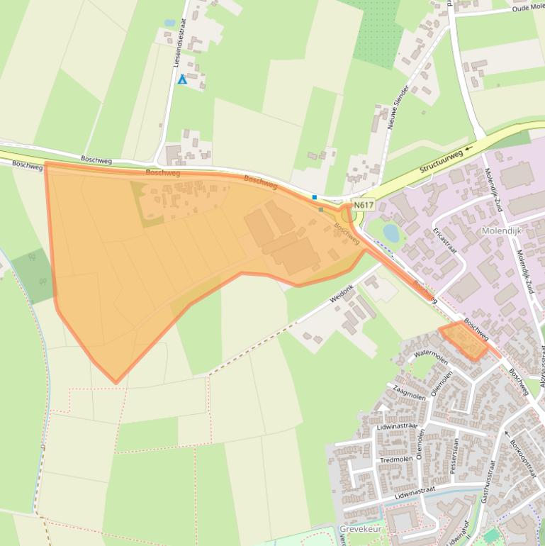 Kaart van postcodegebied 5481EK.