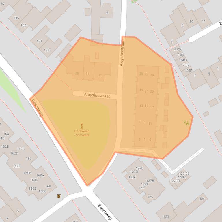 Kaart van postcodegebied 5481EM.