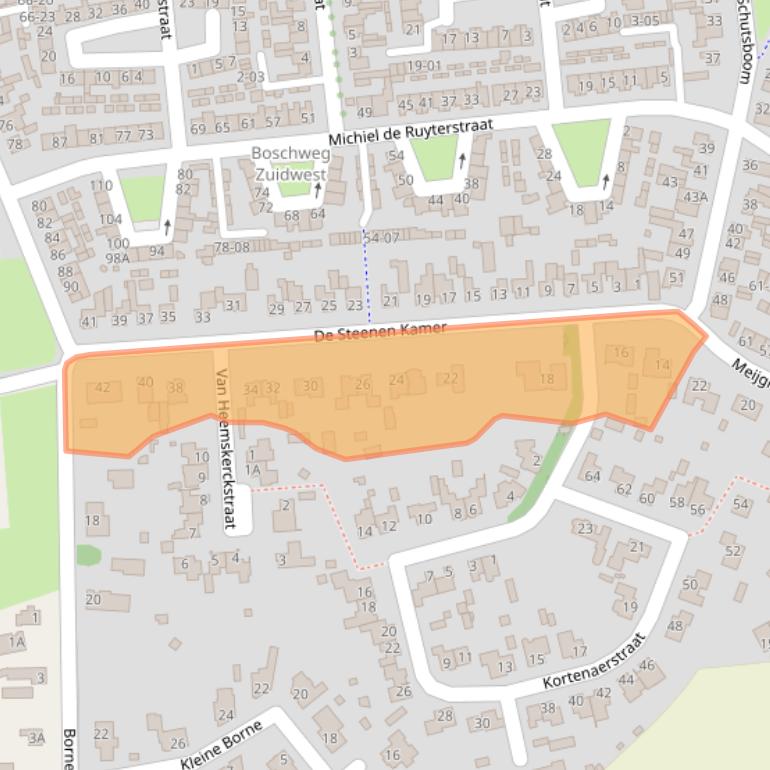 Kaart van postcodegebied 5481GD.