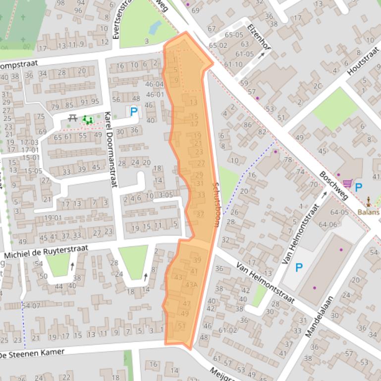 Kaart van postcodegebied 5481GL.