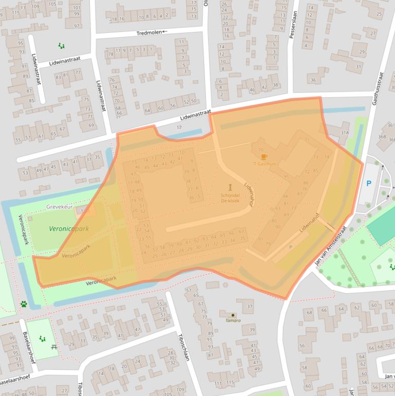 Kaart van postcodegebied 5481HL.