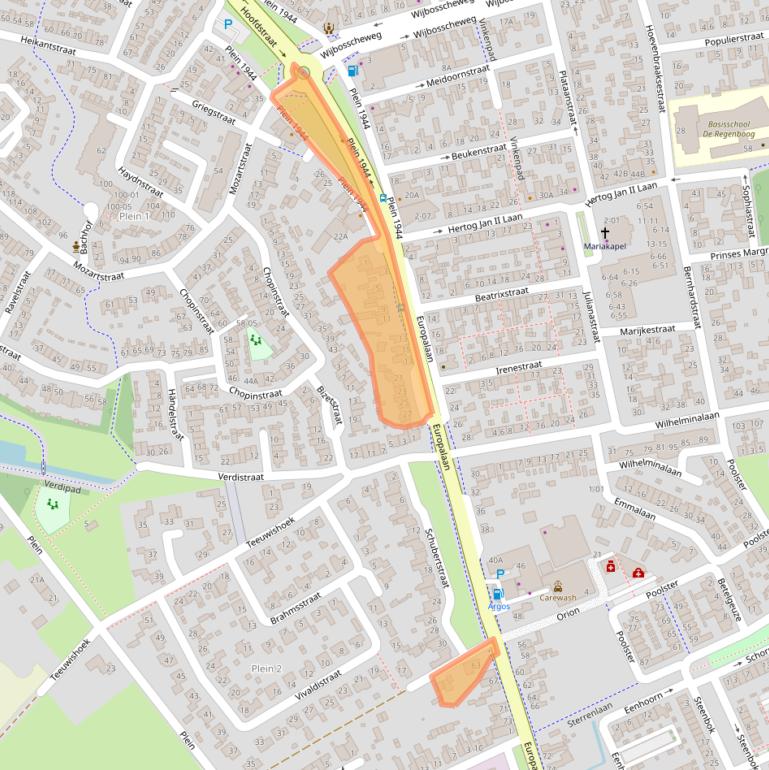 Kaart van postcodegebied 5481JC.