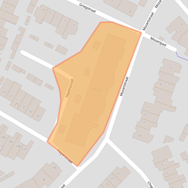 Kaart van postcodegebied 5481LC.