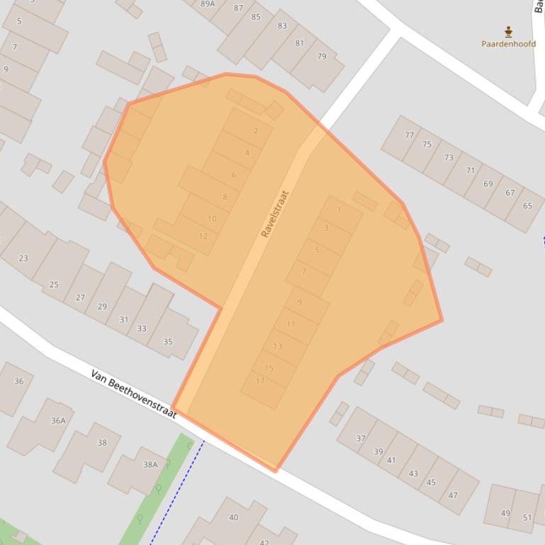 Kaart van postcodegebied 5481LE.