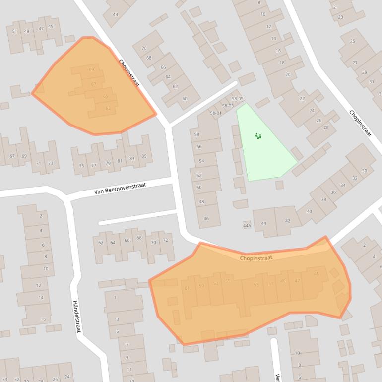 Kaart van postcodegebied 5481LP.