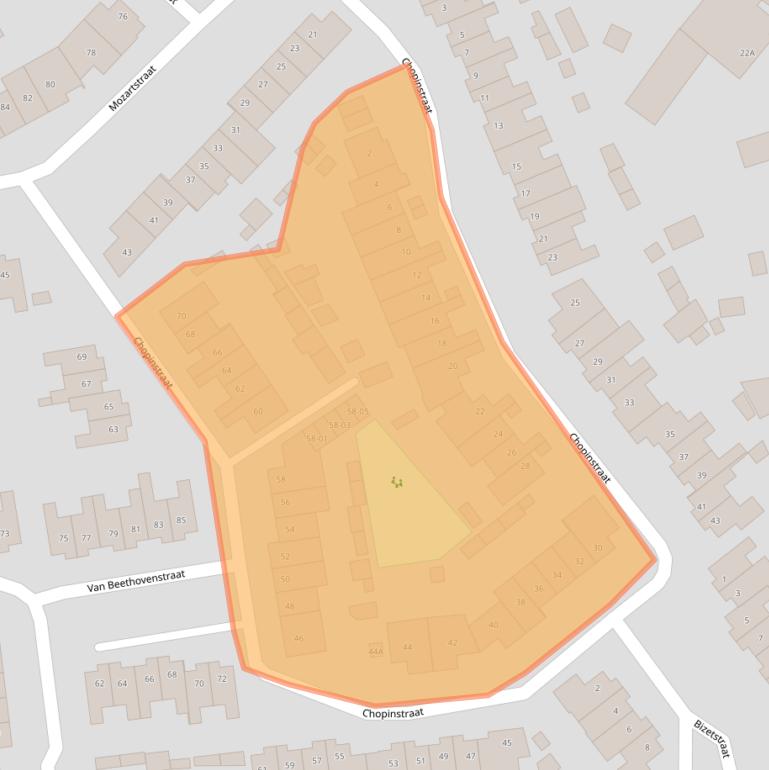 Kaart van postcodegebied 5481LR.