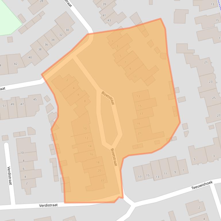 Kaart van postcodegebied 5481LS.