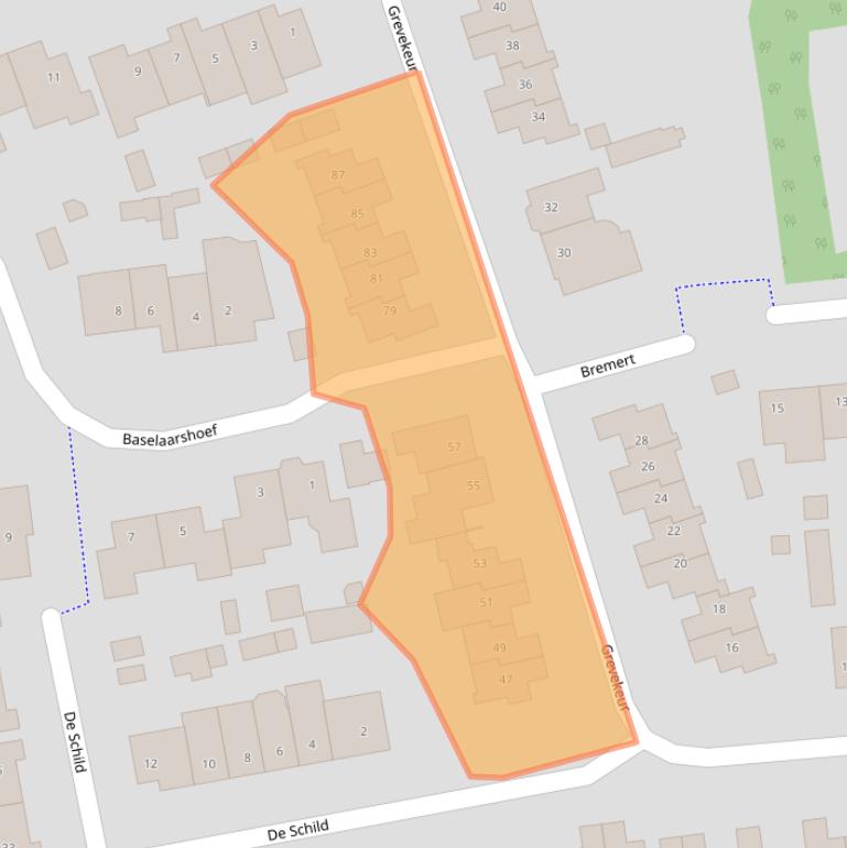 Kaart van postcodegebied 5481MB.