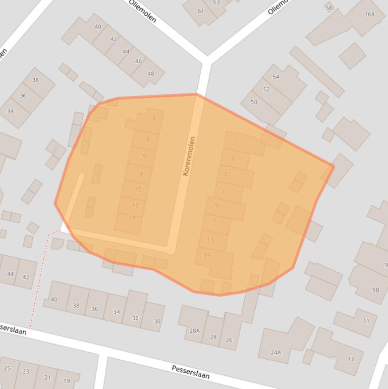 Kaart van postcodegebied 5481MS.