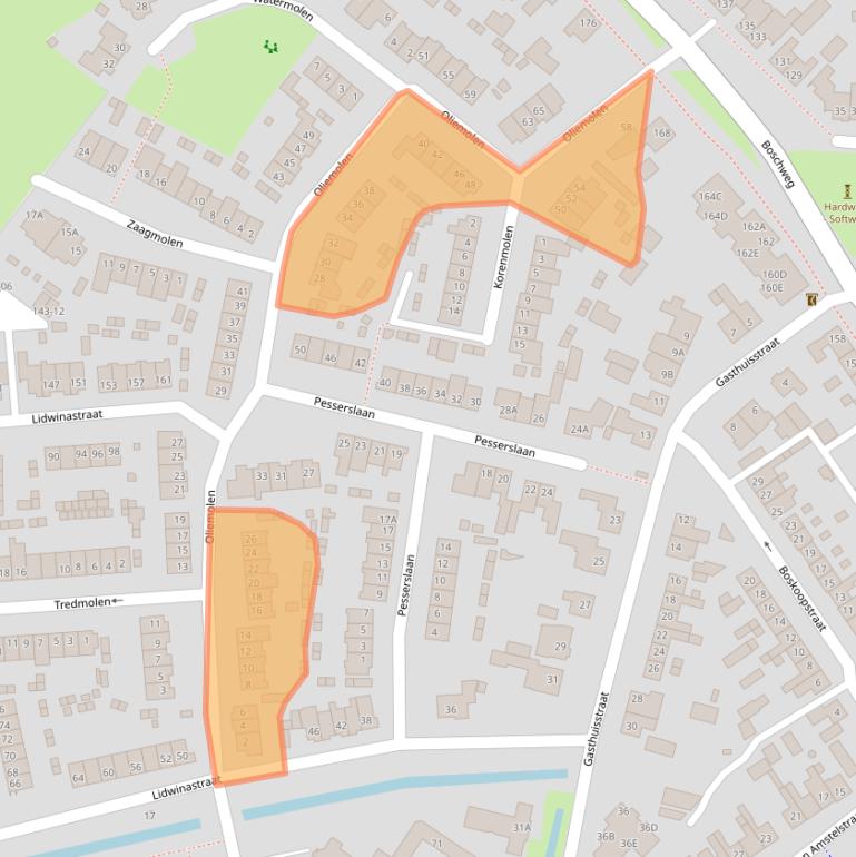Kaart van postcodegebied 5481MT.