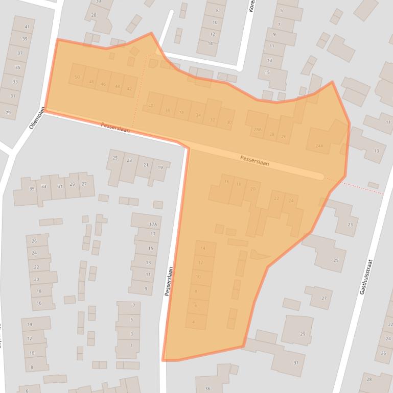 Kaart van postcodegebied 5481MX.