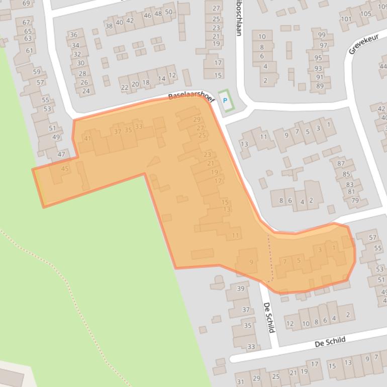 Kaart van postcodegebied 5481NB.