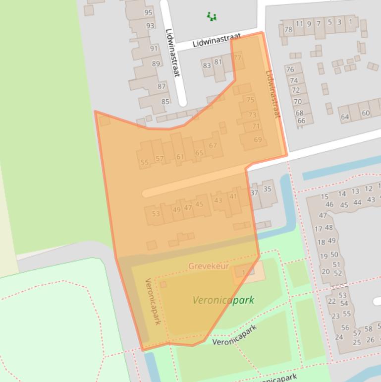 Kaart van postcodegebied 5481NW.