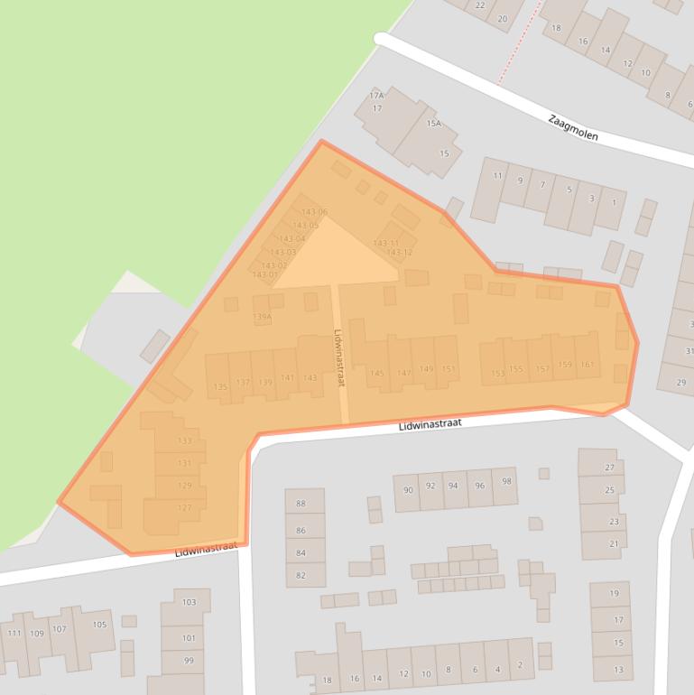 Kaart van postcodegebied 5481NZ.