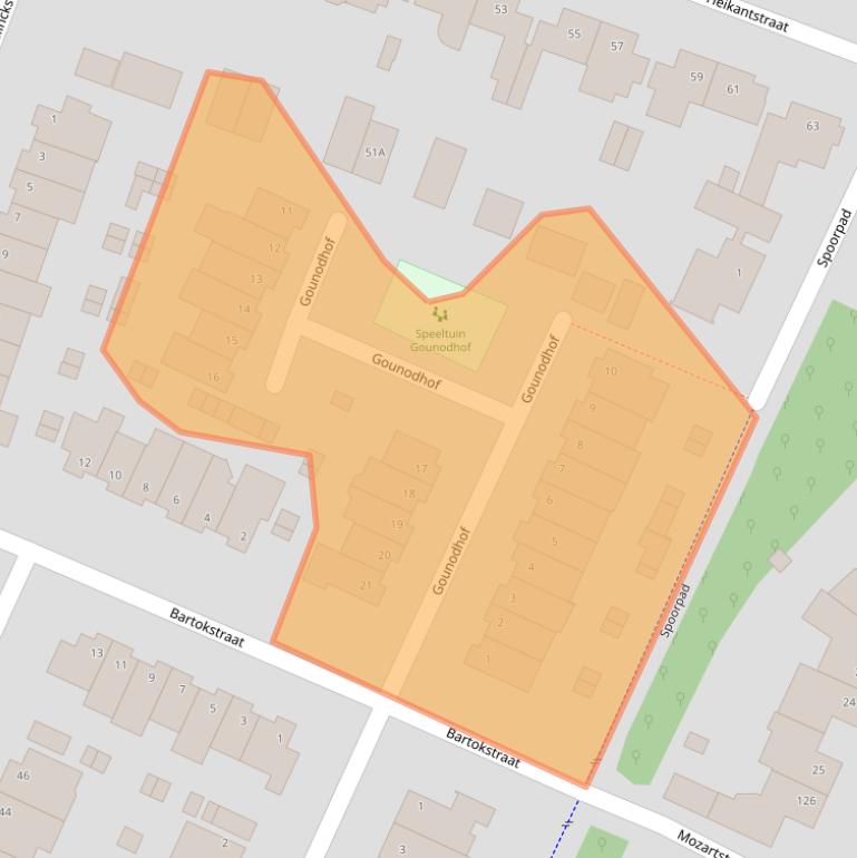 Kaart van postcodegebied 5481PA.