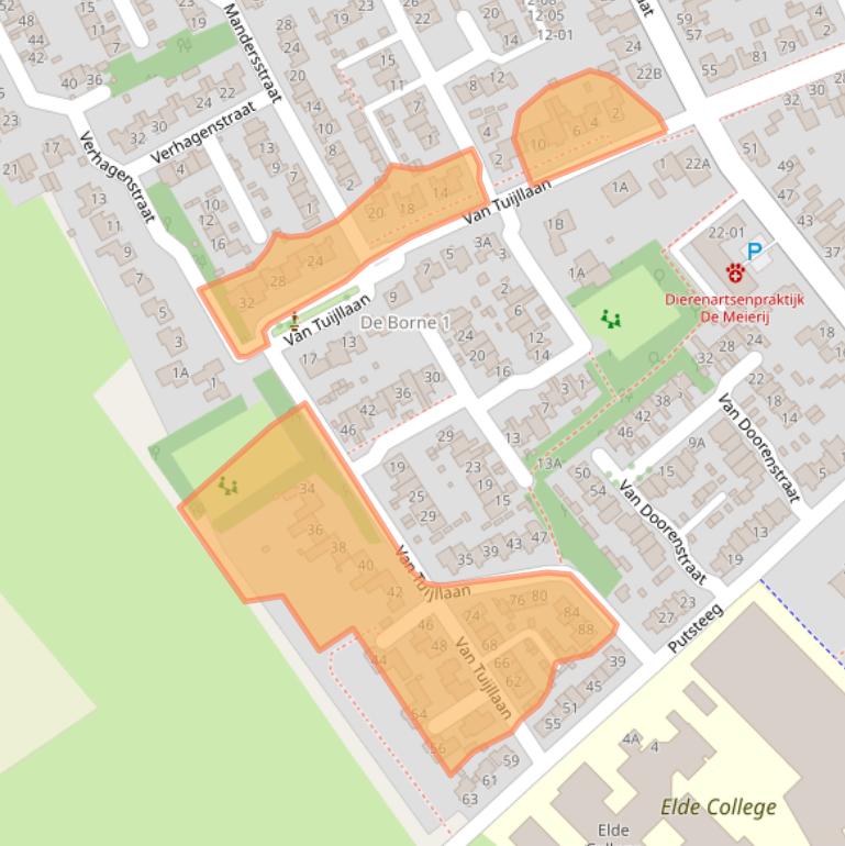 Kaart van postcodegebied 5481RB.