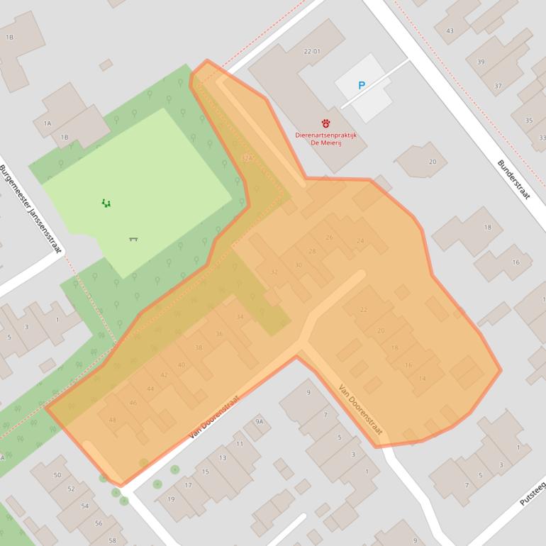 Kaart van postcodegebied 5481RD.