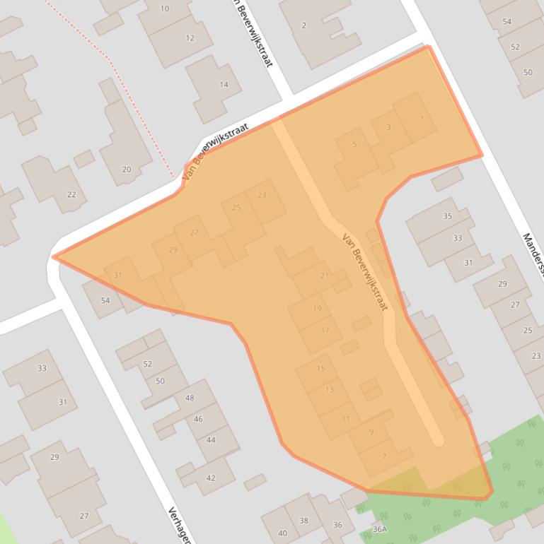 Kaart van postcodegebied 5481RW.