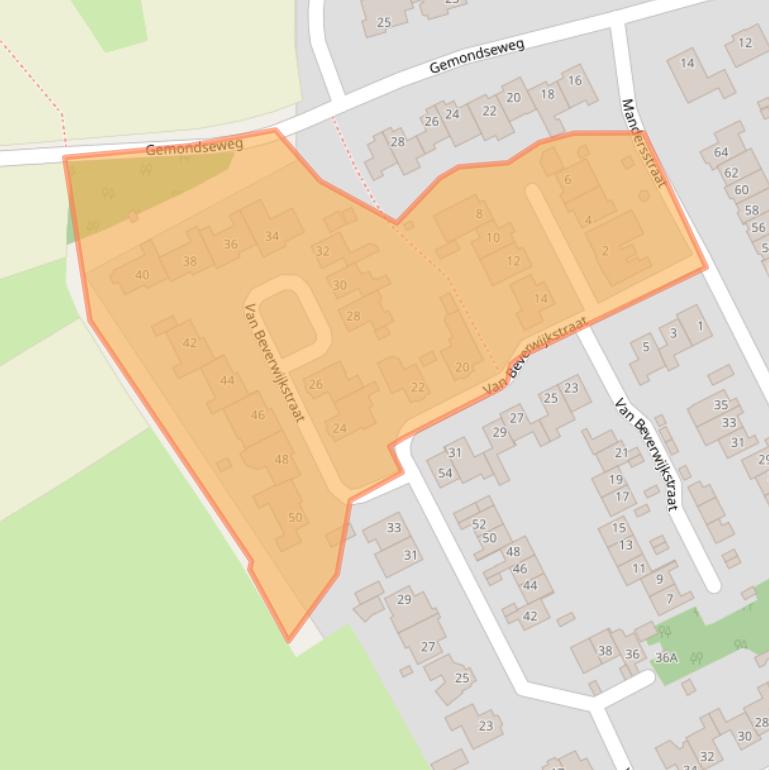 Kaart van postcodegebied 5481RX.