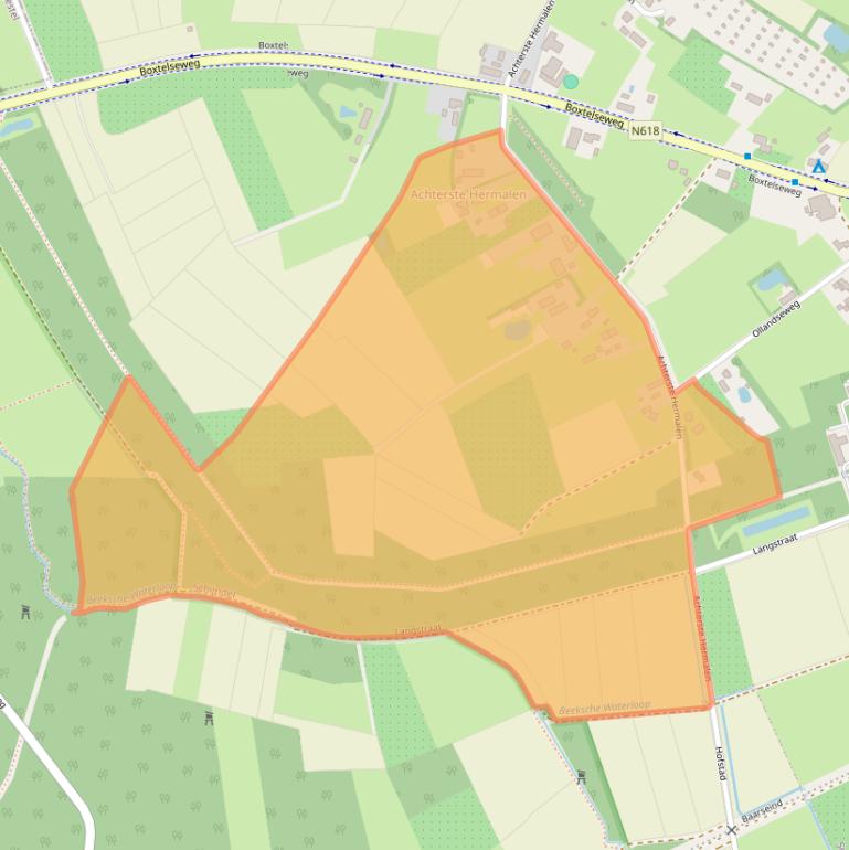 Kaart van postcodegebied 5481VB.
