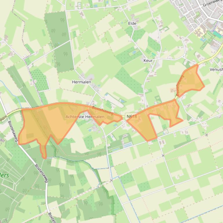 Kaart van postcodegebied 5481VG.