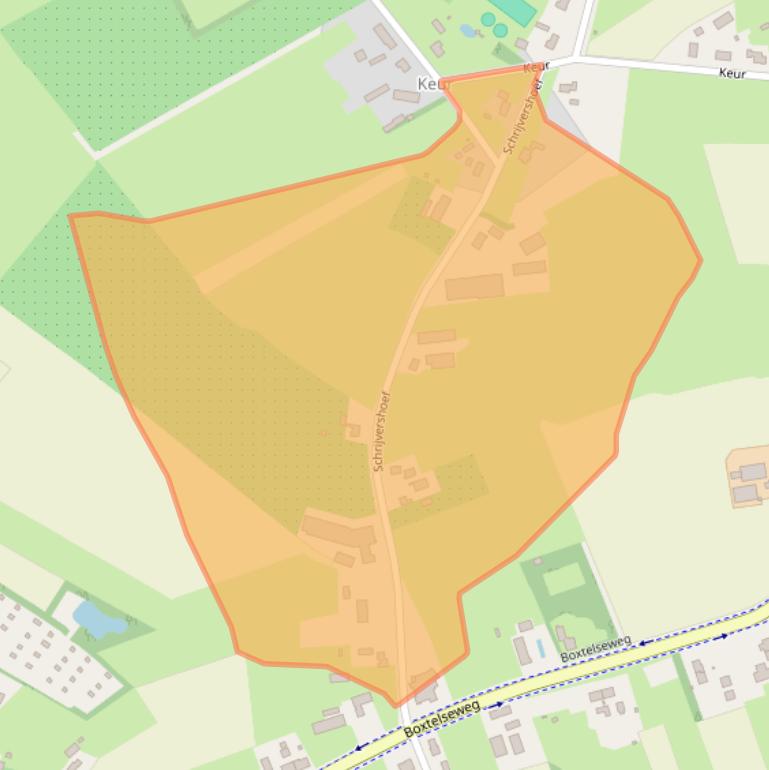 Kaart van postcodegebied 5481VH.