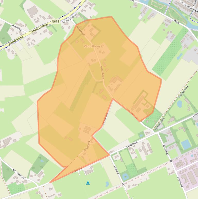 Kaart van postcodegebied 5481VM.