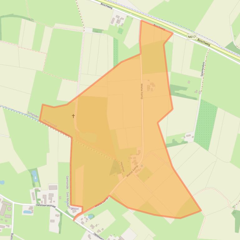 Kaart van postcodegebied 5481XG.