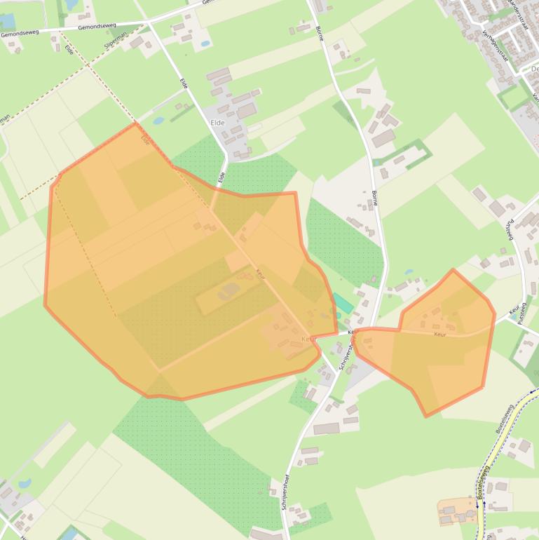 Kaart van postcodegebied 5481XS.